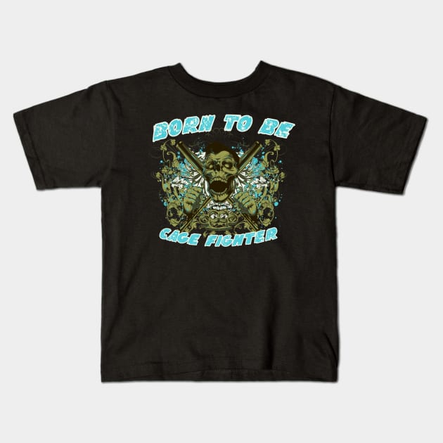 Scary Zombie Skull Kids T-Shirt by MuftiArt